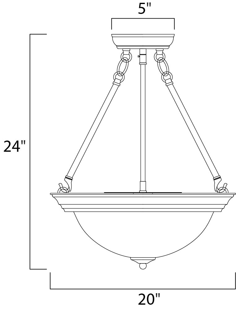 Maxim Essentials 3-Light Invert Bowl Pendant