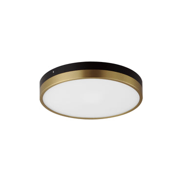 Maxim Lighting Dapper 12" LED Flush Mount Black/Antique Brass