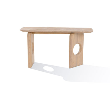 Nova Domus Osaka Faux Marble Natural Ash Console Table