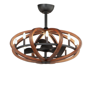 Maxim Lighting Bodega Bay 8-Light WiFi-enabled LED Fandelight Antique Pecan/Anthracite