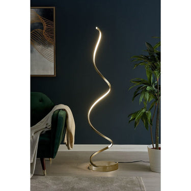 Finesse Decor Modern Spiral LED 61" Floor Lamp Gold