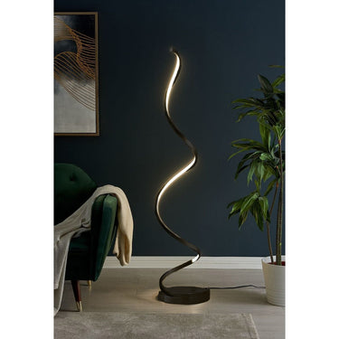 Finesse Decor Modern Spiral LED 61" Floor Lamp Black