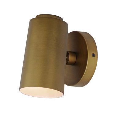 Maxim Lighting SpotLight Outdoor LED Sconce Cylinder Natural Aged Brass