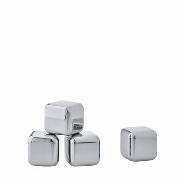 Polished Stainless Steel steel ice cubes, product photo | LOUNGE barware by blomus