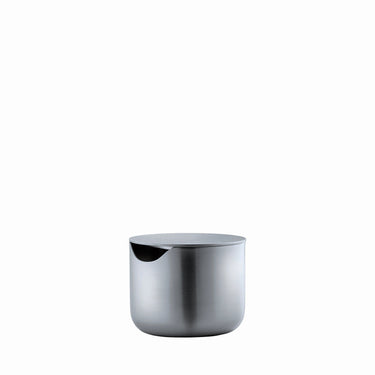 Brushed Stainless Steel sugar bowl, product photo | BASIC by Nina Thöming for blomus