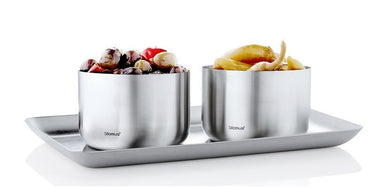 Stainless Steel Tray 13X22 Snack Bowl Small X2 Set Blomus 33303