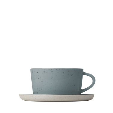Ceramic Stoneware Tea Cups Saucers Set Of 2 Sablo Blomus 64377