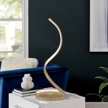 Finesse Decor Modern Spiral LED Table Lamp Gold