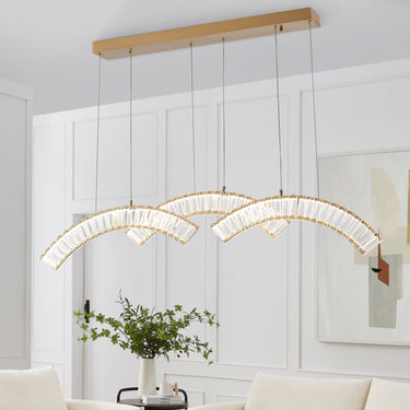 Finesse Decor Sanford Triple Chandelier Brushed Gold