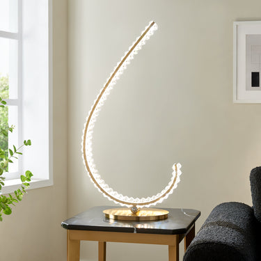 Finesse Decor Grace Crystal 16W Table Lamp Touch & Dimmable (R Gold)