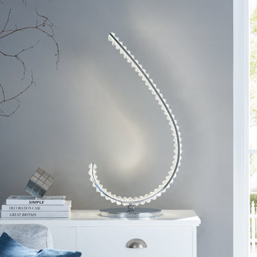 Finesse Decor Grace Crystal 16W Table Lamp Touch & Dimmable (L Chrome)