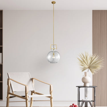 Finesse Decor Atlas 1 LED Light Pendant Crystal and Gold