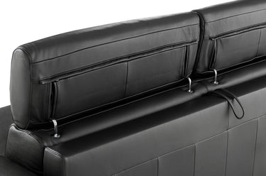 Lamod Italia Sacha Black Leather Reversible Sectional Bed with Storage