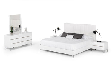 Nova Domus Angela Italian White Eco Leather Bed