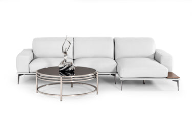 Lamod Italia Villeneuve White Italian Leather Sectional Sofa