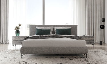 Nova Domus Aria Italian Multi Grey Eastern King Bed & Two Nightstands