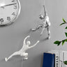 Finesse Decor Climbing Couple Set of Two Wall Sculptures Matte White and Chrome