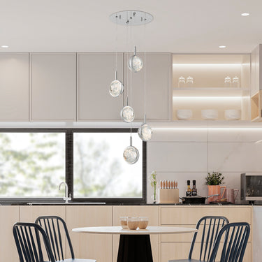 Finesse Decor Bubbling Glow Round Chandelier Chrome