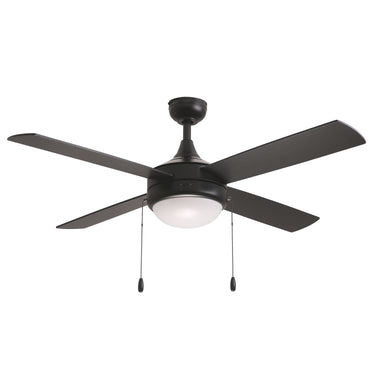 Maxim Lighting Quattro 52" 4-Blade Fan w Pull Chain Black