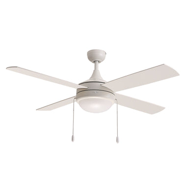 Maxim Lighting Quattro 52" 4-Blade Fan w Pull Chain Matte White