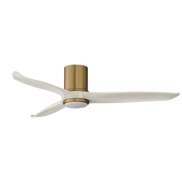 Maxim Lighting Woodwind 52" Solid Wood Blade Hugger Fan w LED Natural Aged Brass