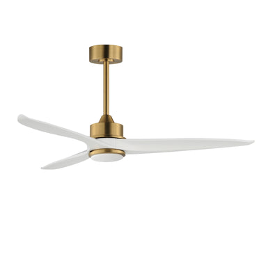 Maxim Lighting Woodwind 52" Solid Wood Blade Fan w LED Light Kit Natural Aged Brass