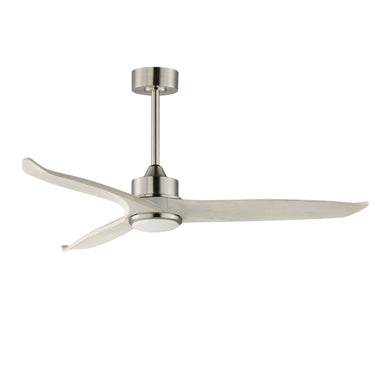 Maxim Lighting Woodwind 52" Solid Wood Blade Fan w LED Light Kit Satin Nickel