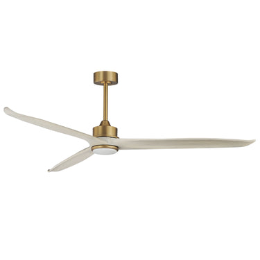 Maxim Lighting Woodwind 72" Solid Wood Blade Fan w LED Natural Aged Brass