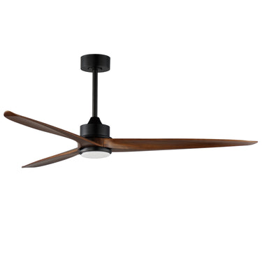 Maxim Lighting Woodwind 80" Solid Wood Blade Fan W LED Light Kit Black