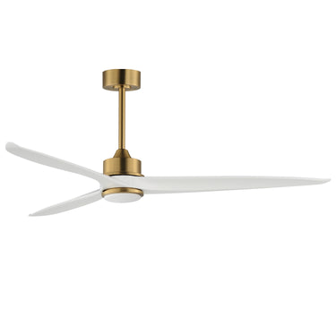 Maxim Lighting Woodwind 80" Solid Wood Blade Fan W LED Light Kit Natural Aged Brass