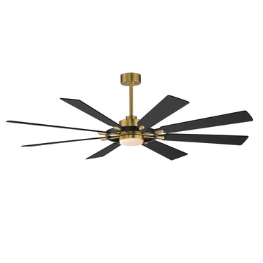 Maxim Lighting Helm 72" Indoor Fan w LED Light Kit Black/Natural Aged Brass