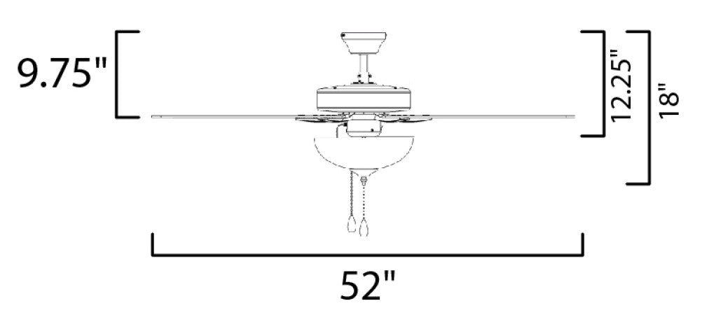 Maxim Basic-Max 52" Nickel Fan Silver/Maple Blades