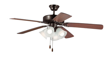 Maxim Lighting Basic-Max 52" Bronze Fan LED 4-Light with P Blades Oil Rubbed Bronze/Walnut/Pecan