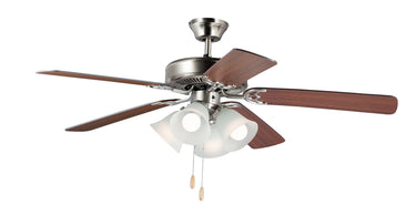 Maxim Lighting Basic-Max 52" Nickel Fan LED 4-Light with P Blades Satin Nickel/Walnut/Pecan