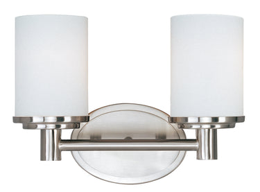 Maxim Lighting Cylinder 2-Light Bath Vanity Satin Nickel