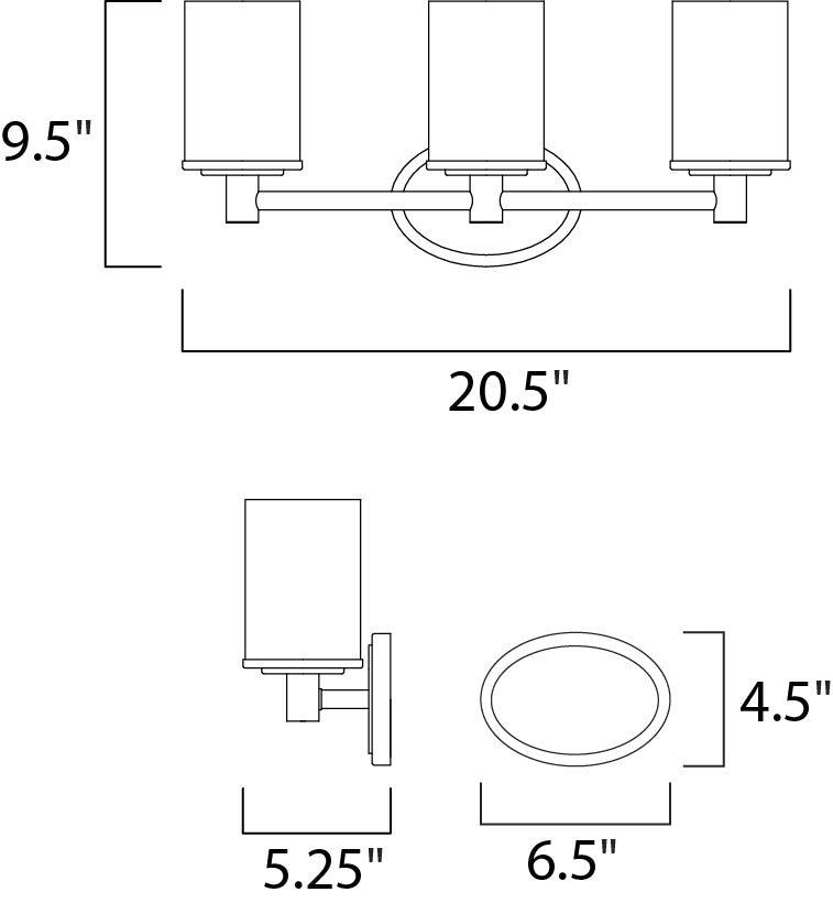 Maxim Cylinder 3-Light Bath Vanity