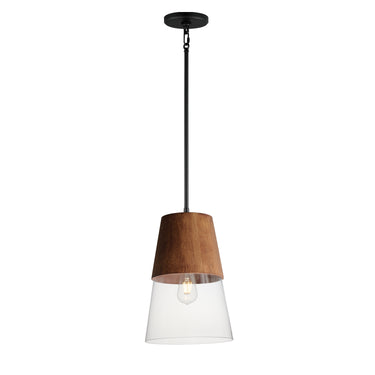 Maxim Lighting Carpenter 10" Mini Pendant Walnut/Black