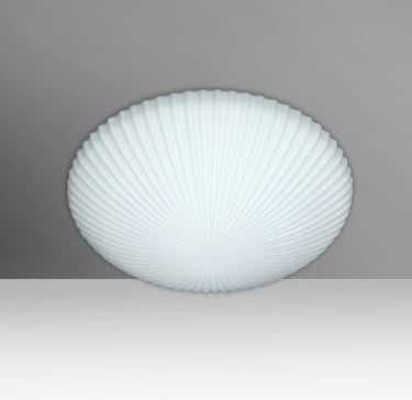 Katie 10 in Opal Matte glass, straight-on | Besa Lighting – Besa photographs the Katie 10 in the studio and the Katie 12 lit; both sizes share the same design