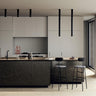 A-Tube modern LED ceiling light by Lodes in matte black installed in modern kitchen island