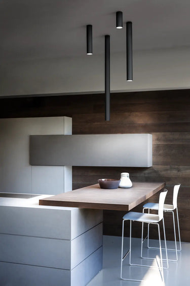 Lodes A-Tube Large ceiling light installed above a contemporary kitchen island