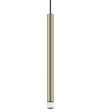 Slim Lodes A-Tube Nano LED suspension light for contemporary interiors in champagne finish