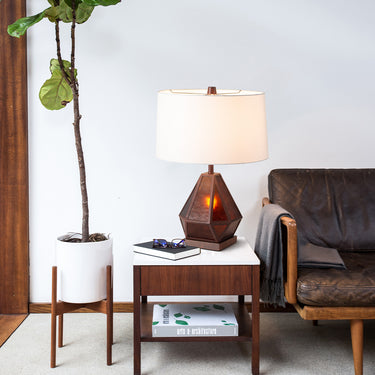 Nova of California Artifact Natural Mica Table Lamp Night Light 22 Gunmetal Charcoal Gray