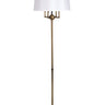 House of Troy Alpine 4 light cluster antique brass/black floor lamp with white silk softback shade