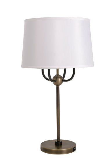 House of Troy Alpine 4 light cluster antique brass/hammered bronze accent table lamp
