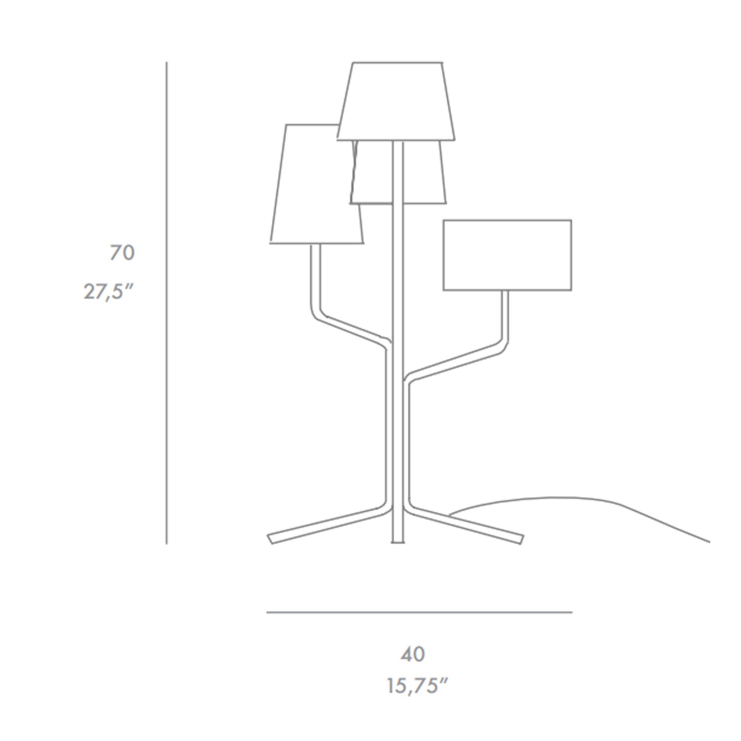 FOC Lighting Tria Fabric Table Lamp