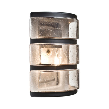 Aqua Ribbed Horizontal wall sconce: Clear Bubble | Besa Lighting