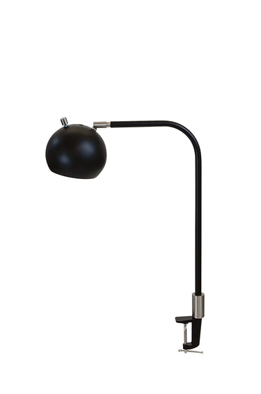 Black/Satin Nickel Aria Clip-On Task Lamp, Round Globe – House of Troy studio photo