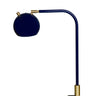 House of Troy Aria Clip on table lamp round globe navy blue/satin brass
