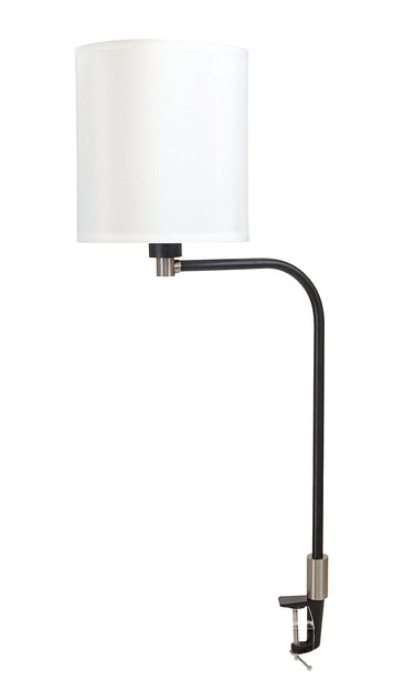 House of Troy Aria Clip on table lamp fabric shade black/satin nickel