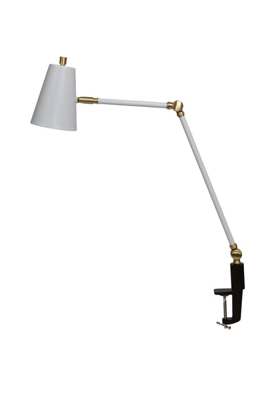 House of Troy Aria Clip on table lamp spot light white/satin brass